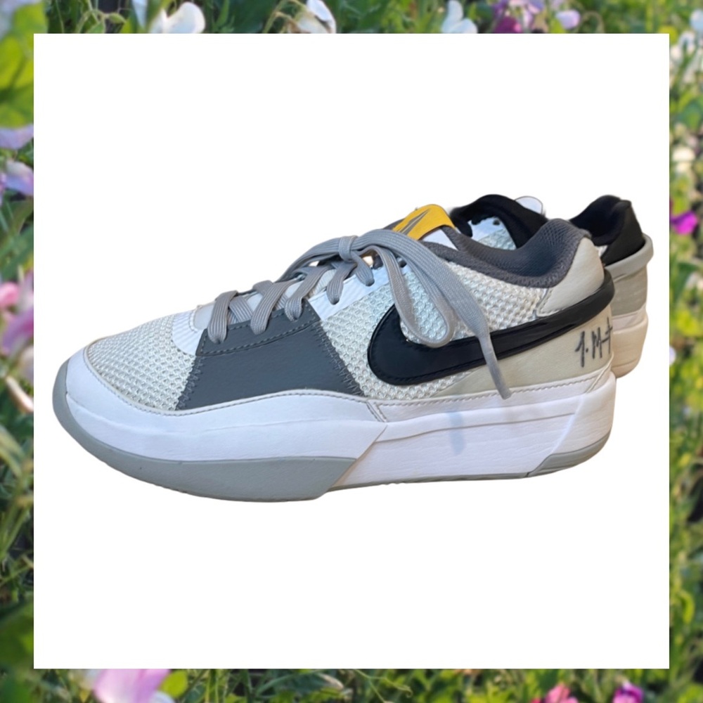 Nike JA1 Ja Morant 1 Youth Basketball Shoes – White & Gray, Size 4.5 Y